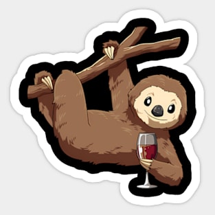 Sloth Drinking Wine Sloth Wine Sloth Sticker